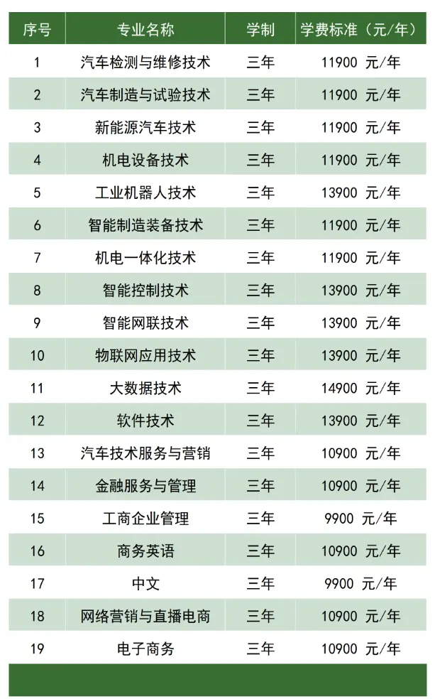 湖南吉利汽车职业技术学院有哪些专业？